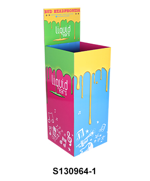 Corrugated Display Square Dump Bins with Header