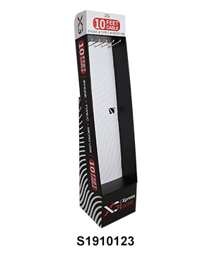Pegboard Carton Floor Shipper Display for Data Cable