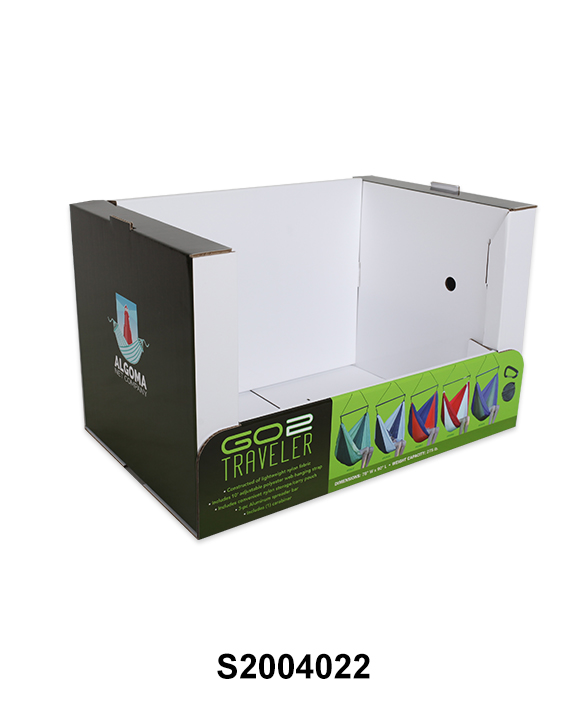 Stable Corrugated Cardboard Stackable Display for Hammock