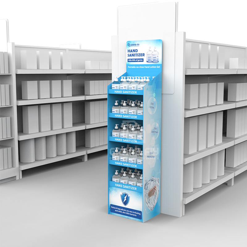 Cardboard Temporary POS FSDU Hand Sanitiser Retail Display Stand Units-4 Cardboard Temporary POS FSDU Hand Sanitiser Retail Display Stand Units-4