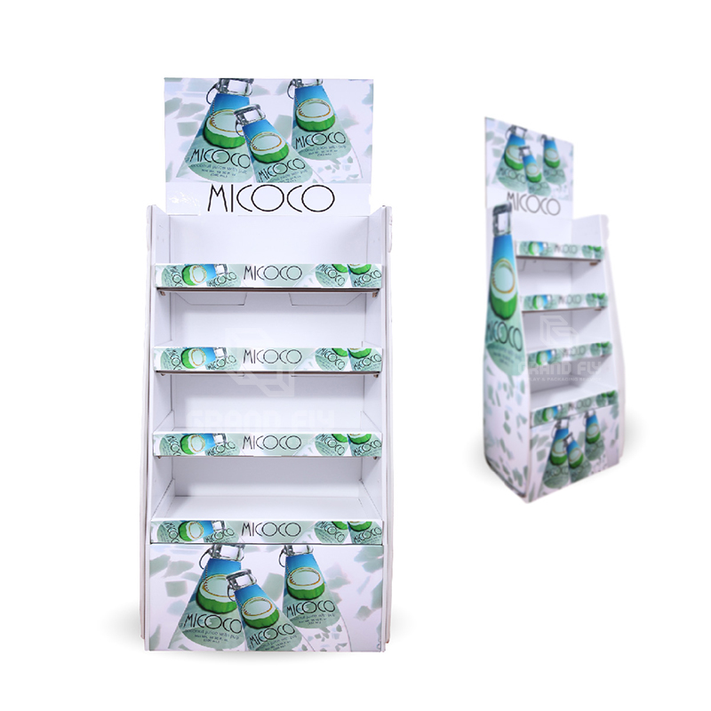 Corrugated Cardboard Floor Display Rack for Drinks & Beverages-2 Corrugated Cardboard Floor Display Rack for Drinks & Beverages-2