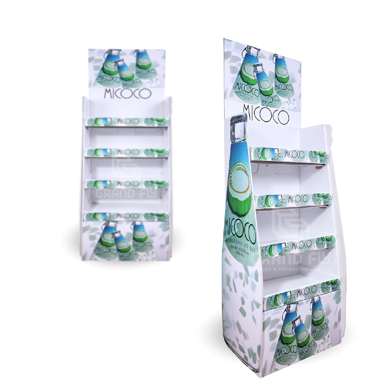 Corrugated Cardboard Floor Display Rack for Drinks & Beverages-3 Corrugated Cardboard Floor Display Rack for Drinks & Beverages-3