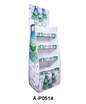 Corrugated Cardboard Floor Display Rack for Drinks & Beverages