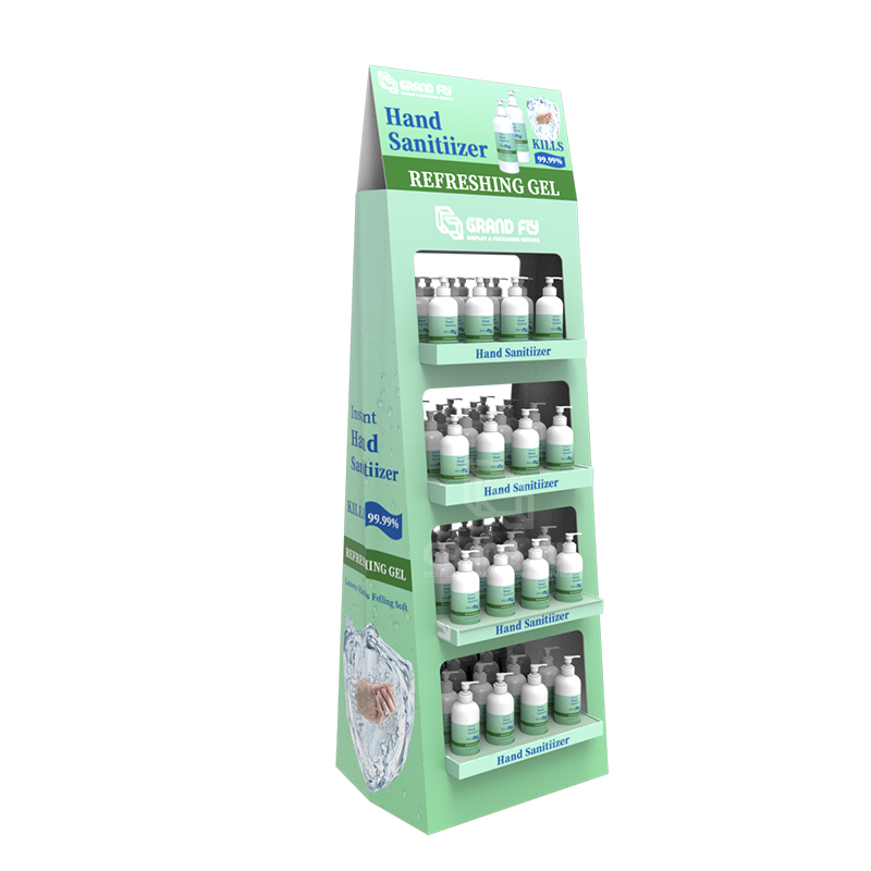 Two-side Cardboard Corrugated POP Hand Sanitiser Display Stand Rack-1 Two-side Cardboard Corrugated POP Hand Sanitiser Display Stand Rack-1