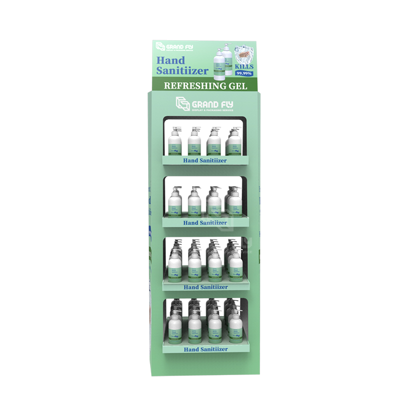 Two-side Cardboard Corrugated POP Hand Sanitiser Display Stand Rack-2 Two-side Cardboard Corrugated POP Hand Sanitiser Display Stand Rack-2