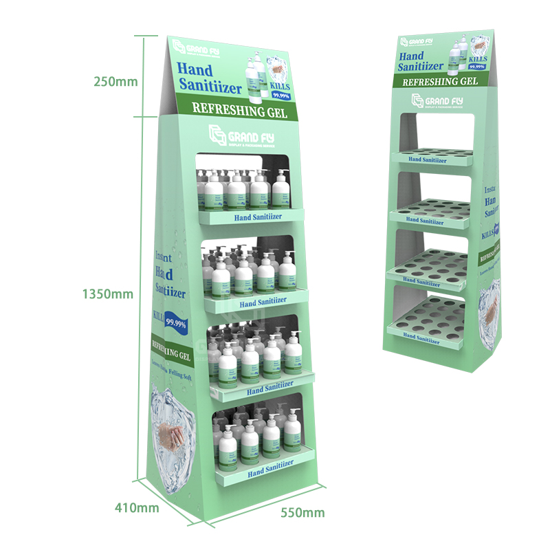 Two-side Cardboard Corrugated POP Hand Sanitiser Display Stand Rack-3 Two-side Cardboard Corrugated POP Hand Sanitiser Display Stand Rack-3