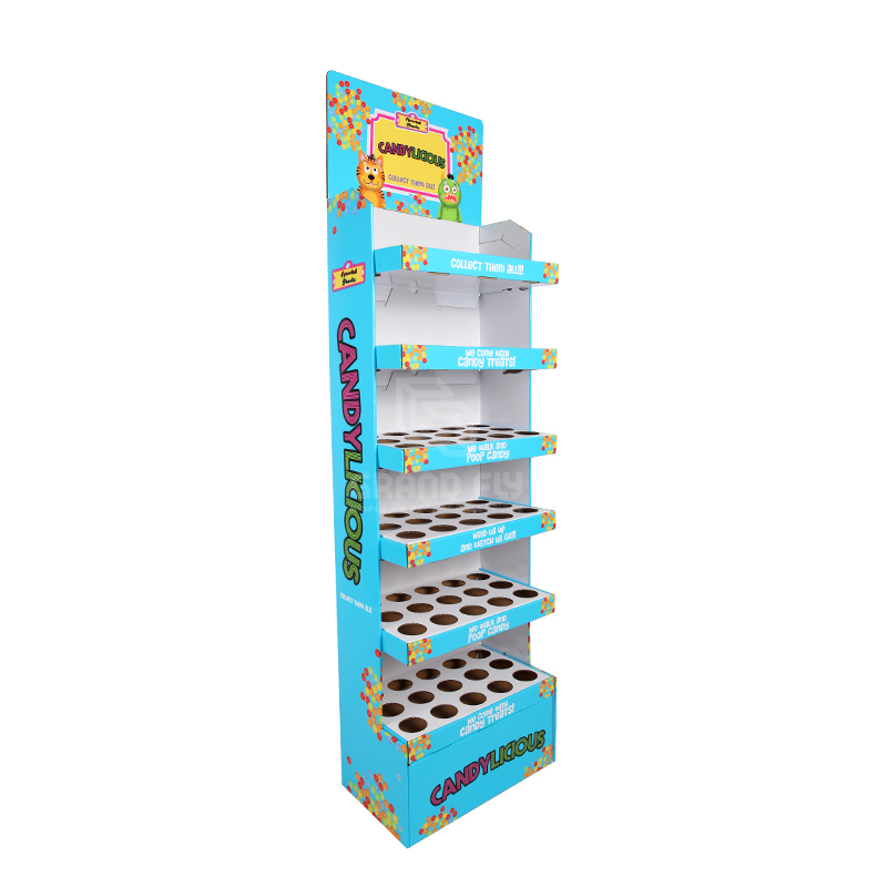 Floor Cardboard Retail Candy Display Stand with Shelf-1