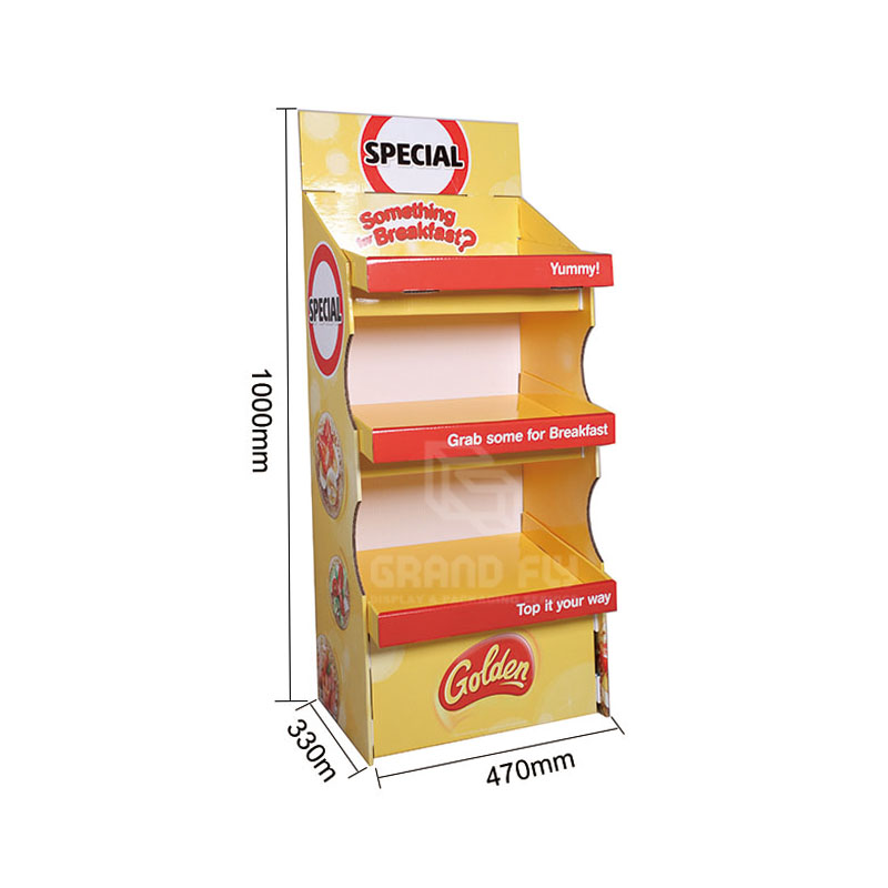 Stable Corrugated Cardboard Display Retail Floor Candy Display Stand-6