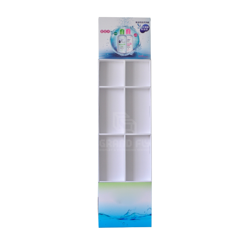 Carton POS Shipper Display Stand with Compartments for Makeup Remover-2