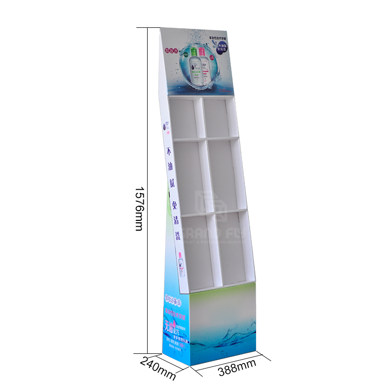 Carton POS Shipper Display Stand with Compartments for Makeup Remover-6