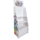 Stationery Corrugated Flooring Display Stand with Hook & Shelf