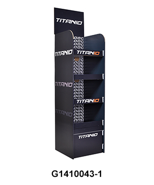 Custom 4 Tier Cardboard Floor Display Rack for Clothing
