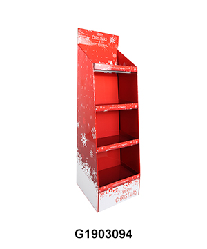 4 Tier Cardboard Free Standing Display Stand for Christmas Gift