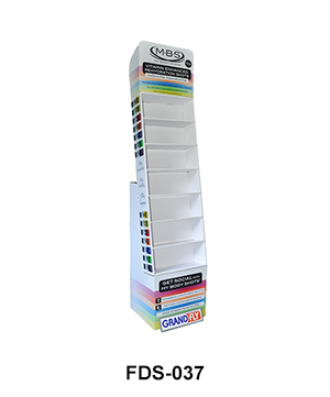 Cardboard Retail Floor Display Shelf for Shoe Polish