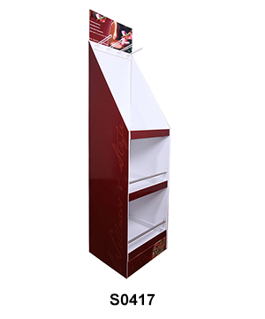 Cardboard Slippers Display Stand with Hook & Shelf