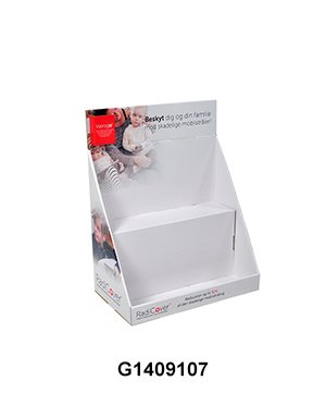 Caredboard Retail Store Counter Top Display with 2 Tier