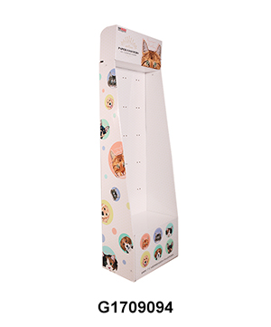 Carton Floor Retail Displays with Pegboard for Pet Toys