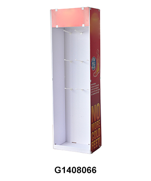 Corrugated Carton Endcap Sidekick Display with Hook for Sock