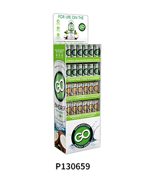 Custom Energy Drinks POS Corrugaterd Floor Display Stand